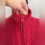 Icelandic designs red Cable Knit Sweater size medium Photo 5