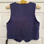 Lulus  Suits You Perfectly Dark Blue Linen Blend Vest Career Prep Boss Babe Photo 4