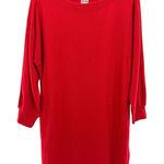 Nic+Zoe  Pop Red Rib Knit Long Sleeve Casual Shift Sweater Dress Size Medium NWT Photo 0