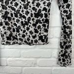 Altar'd State  Sheer Black and White cow print mesh top mock neck Size S layer Photo 3