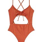 Victoria's Secret Victoria’s Secret Shine Cut Out One Piece Swimsuit Shimmery Ginger Glaze, Size M Photo 1