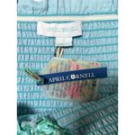 NWT April Cornell Aqua Meadow Dress Smocked Ruffle Sleeve Midi Maxi Boho Small Green Photo 2