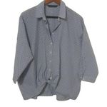 ZARA Basic L Navy White Oxford Top Photo 0