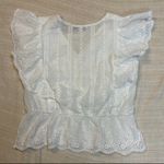 Davi & Dani  White Eyelet Ruffle Blouse Photo 1