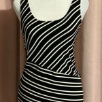 Chico's  Black and White Striped Tank Top Size 0 Small Photo 0
