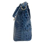 Brahmin Large Duxbury Satchel Bag Melbourne Blue Leather Croc Photo 2