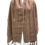NWT Kroren Silk Striped Pashmina with Fringe at Ends Brown Photo 1