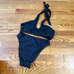 Cupshe Black Floral Eyelet Bandeau Halter Tie Back Bikini XS/Small NEW Photo 3