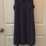 EXPRESS Elegant Navy Buttonup Polka Dot Dress. Size-Medium Photo 2