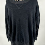 Aerie  black brushed fleece long sleeve sweatshirt with side splits size small Photo 0