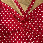 Silky Red Tank Top with White Polka Dots Crop Top Size Large Y2K Camisole Photo 2