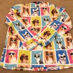 PJ Salvage Dog Print Pajama Set Vibrant Blue Pink Small Photo 4