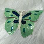 Vintage Green and Blue Butterfly Brooch Made in Germany Photo 3