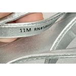 Caslon  Sandals Womens Size 11 Silver Leather Paola Open Square Toe Wedges Photo 9