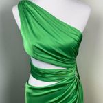 Mac Duggal Spring Green Cut Out One Shoulder Satin Gown Size 4 $498 68485 Photo 6