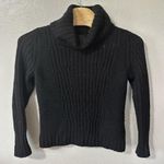 Banana Republic Black Cowl Turtleneck Knit Sweater Italian Yarn Wool Alpaca Sz M Photo 0