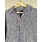Jones New York  Womens Linen Striped Long Sleeve Collared Button Up Shirt Size M Photo 1