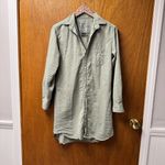 Frank & Eileen Mary Shirtdress Famous Denim Distressed Dress Green Small ALTERED Photo 14