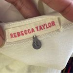 Rebecca Taylor  | White Mixed Media Peplum Top Sz M Photo 5