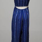 Flying Tomato blue striped cutout wide leg jumpsuit size xs Photo 4