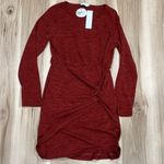 NEW Gilli Maroon Long Sleeve Twist Wrap Dress Women’s Medium Red Photo 1