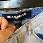 Karl Lagerfeld  Paris Skinny Above Ankle raw hem light wash jeans Sz 6 EUC Photo 3