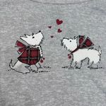Laura Ashley  Soft Gray Scottie Dogs in Plaid Long Sleeve Pajama Top Size Large Photo 1