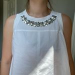 Rebecca Taylor  White Floral Embellished Tank Top Photo 2
