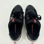 Prada America's Cup Biker Fabric Sneakers Size 36.5 Black White Patent Leather Photo 5