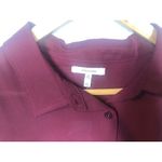 Maurice's  Button Front Blouse Maroon Burgundy Knot Front Long Sleeved Women's XL Photo 2