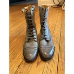 Saks 5th Avenue Saks Fifth Avenue 10022-SHOE Boots Womens Size 39 Gray Leather Italian Lace Up Photo 3