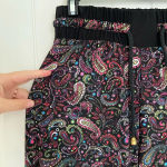 Women’s casual paisley patterned flare pants — XS Black Photo 1