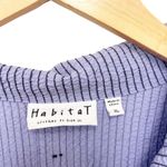 Habitat  Purple Black Striped Button Down Blouse Sz XL Photo 2