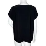 Sympli Shirt Womens 4 Black White Animal Print Satin Dolman Top Bold Edgy Unique Photo 3