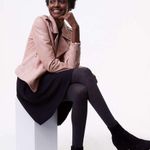 Loft Blush Pink Vegan Leather Moto Jacket sz 6 Photo 6