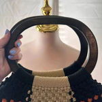 Handmade Black and Beige Crochet Bag Photo 3