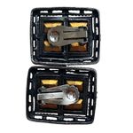 Vintage 50s Signed Sarah Coventry Midnight Magic Black Smoky Stone Clip Earrings Photo 2