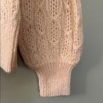 J.Crew Balloon Sleeve Cable Knit Sweater Size Small Pale Peach Light Pink Photo 7
