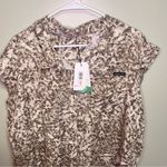 NWT Calvin Klein Jeans Tencel Button Down Collar Sleeveless Summer Snakeskin 2X Brown Photo 2