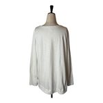 Sundance  Shirt Women Large White Cotton Mixed Print Knit Long Sleeve Tee Boho‎ Photo 1