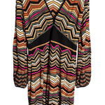 Missoni  Size 48 Merino Wool Blend Zigzag Knit V-Neck Dress Long Balloon Sleeve Photo 0