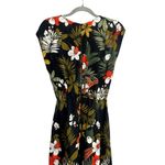 ZARA Floral Sleeveless Jumpsuit Back Button Key Hole Pockets Back Zip S Black Photo 6