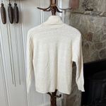 Cream Italian Merino Wool & Cashmere Dolman Sleeve Turtleneck Cableknit Sweater White Size M Photo 6