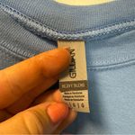 Gildan  Screen Printed Nirvana Graphic Crewneck Sweatshirt Blue Smiley Band Retro Photo 3