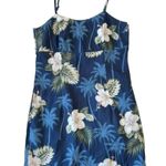 Vintage Hawaiian Tropical Mini Dress Medium Spaghetti Strap Floral Vacation White Photo 1