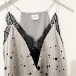 Cami NYC  Star Print Gray Silk Lace Tank Top Size Small S Photo 1