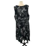 City Chic  Black White Rose Floral Print Fit & Flare Tulle Dress Plus Size XXL 24 Photo 4
