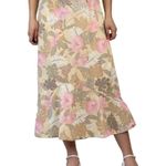 Sag Harbor Vintage 90s  Pink Hawaiian Floral Maxi Skirt Photo 8