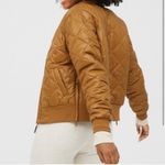 Aerie Offline By Tan Womens XXL Quilted Puffer Bomber Jacket Sherpa Lined Brown Photo 2