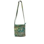 Vera Bradley Peacock Paisley Teal Print Crossbody Bag Adjustable Strap Photo 1